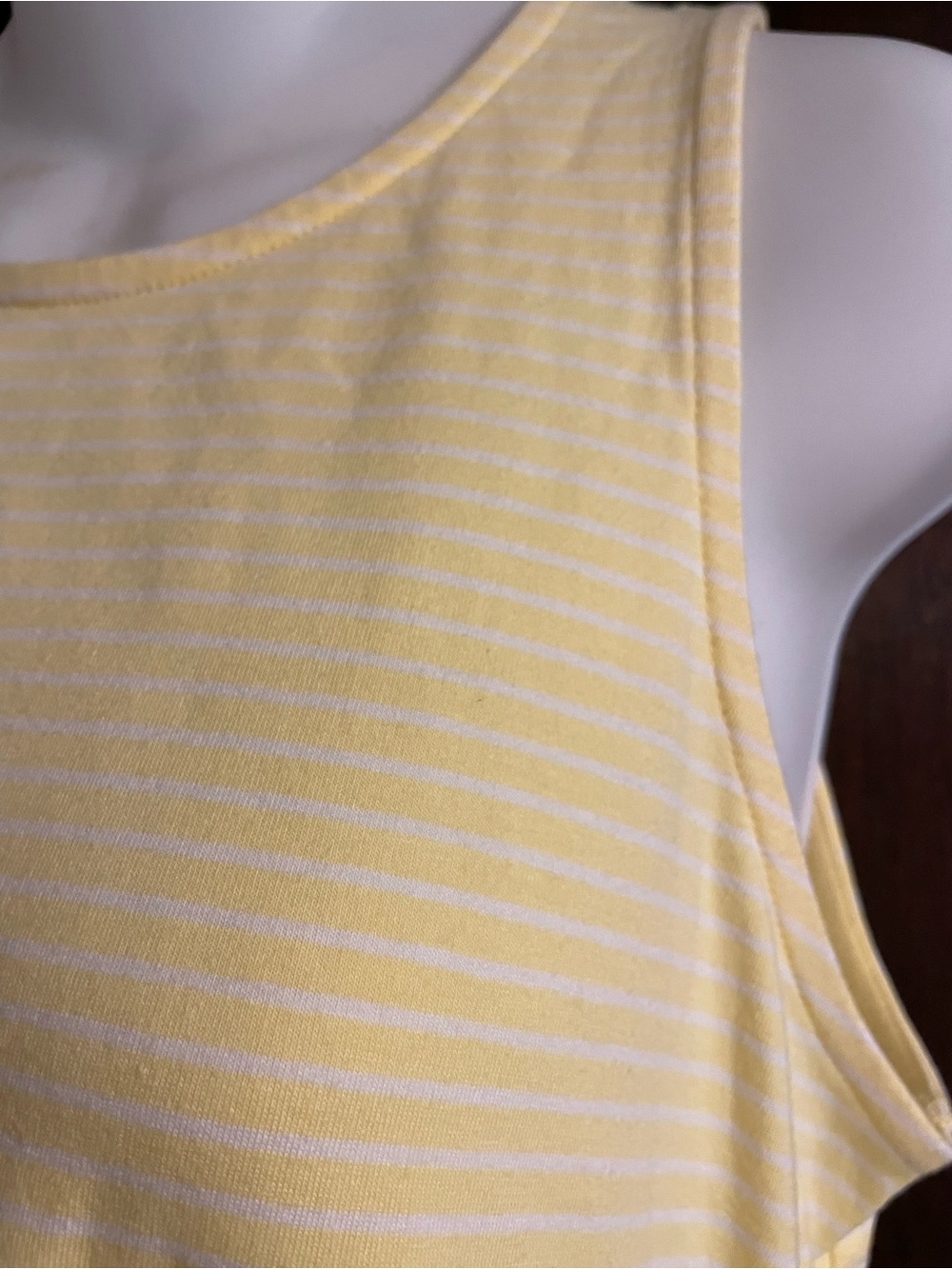 Natural Reflections Brand Size Medium Popcorn Yellow & White Striped Knit Dress - Picture 5 of 5